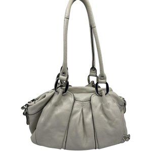 B. Makowsky White Leather Shoulder Bag